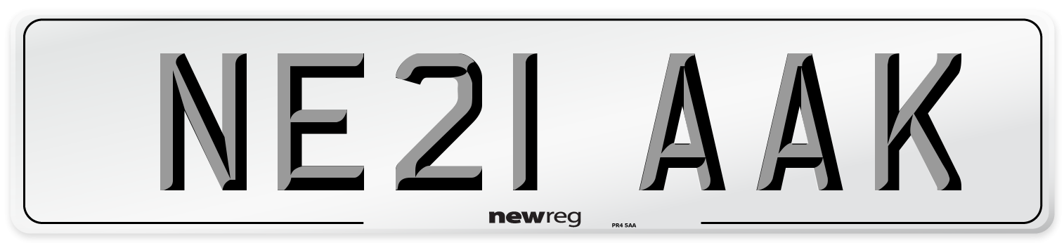 NE21 AAK Number Plate from New Reg